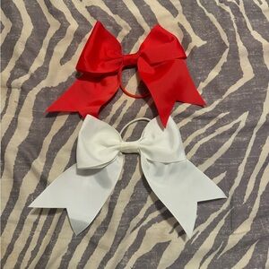 Red and white bows